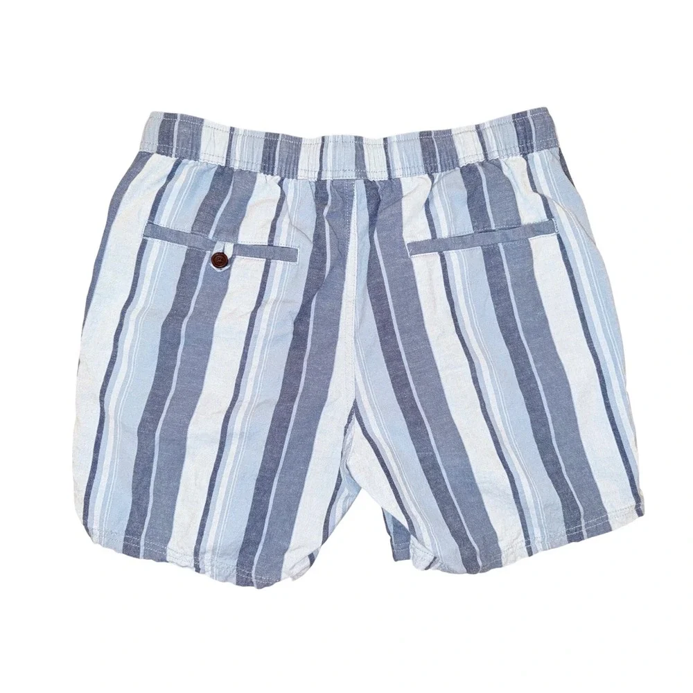 R1 Katin Striped Drawstring Casual Beach Swim Shorts Mens Medium‎ MD Blue White